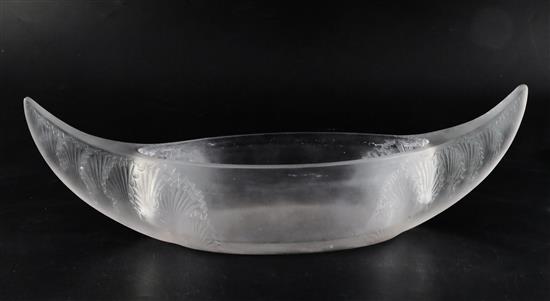 A Rene Lalique Acanthes frosted glass jardiniere, model No. 3460, c.1927, W. 45.3cm